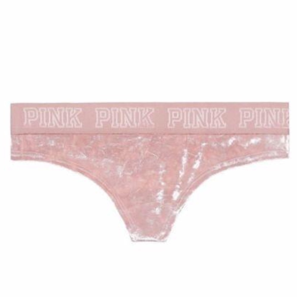 Victoria’s Secret PINK Logo Velvet Thong Panty